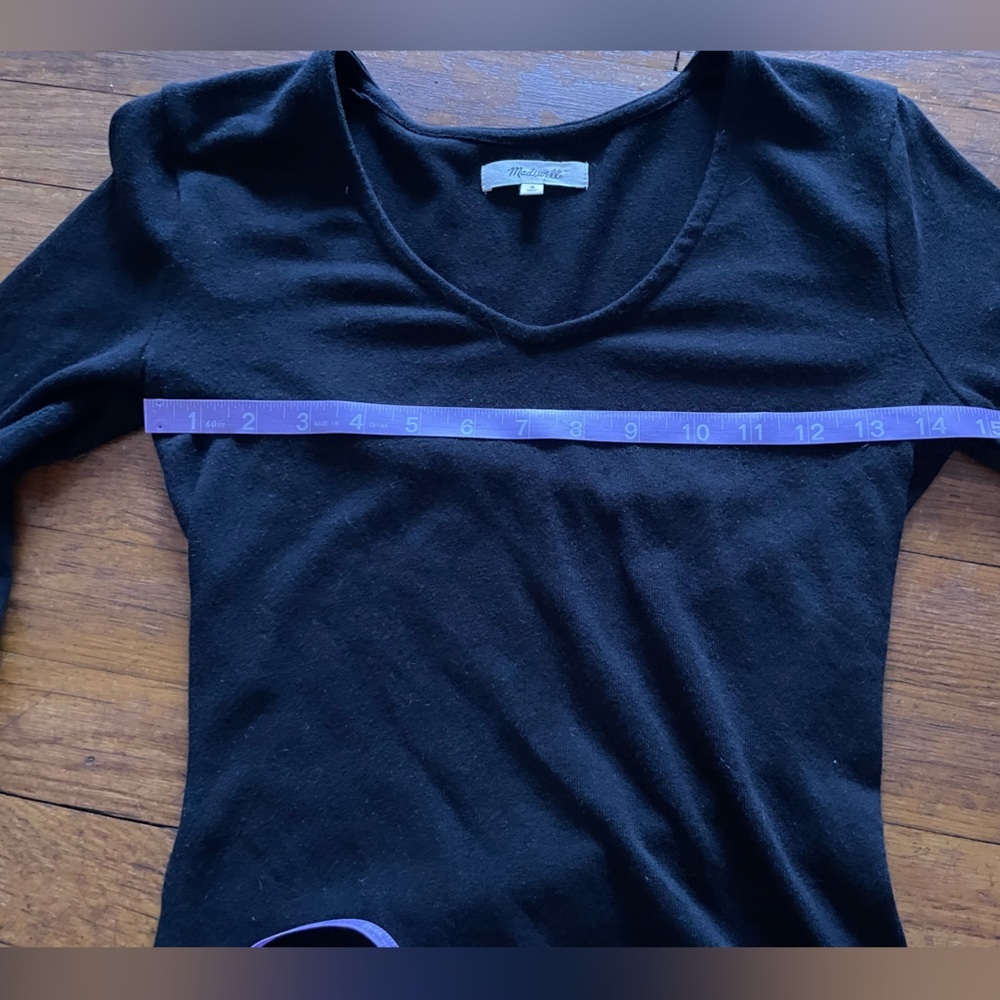 Madewell Stretchy Soft Basic Black Long Sleeve Bo… - image 8